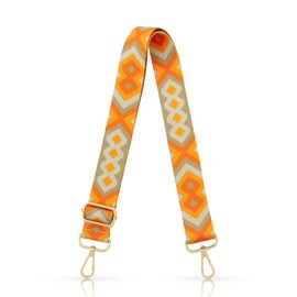 Youteer Adjustable Handbag Strap Wide Purse Strap Replacement Shoulder Crossbody Bag Strap Orange Rhombus