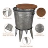 RUSTOWN Farmhouse Accent Side Table, Rustic Antique Galvanized End Coffee