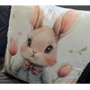 Spring Cushion Cover Easter Bunny Decor Farmhouse Rabbit Pillow Cover