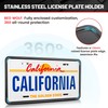 RED WOLF Stainless Steel License Plate Frame Holder Frame Backing