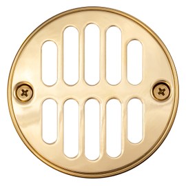 Westbrass Shower Strainer Set with Screws, Grill and Crown, Polished Brass, D312-03