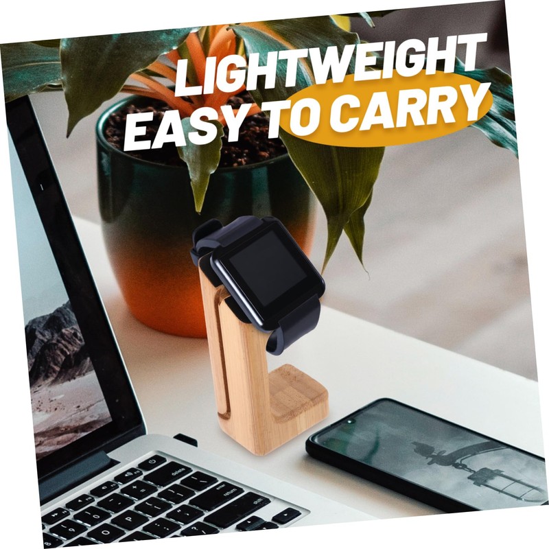 iplusmile 2pcs Bamboo Charging Stand for Smart Watch Natural Charging