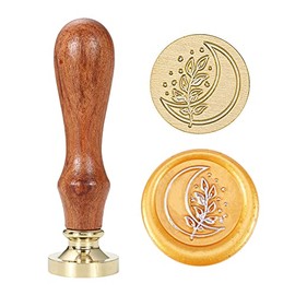 Yoption Moon with Leaf Wax Seal Stamp, Vintage Botanical Seal Stamp for Wedding Party Invitations Envelopes Gift Packing