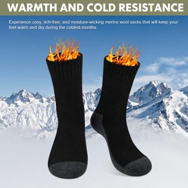 Beaulov 4 Pairs Thermal Socks for Men Thick Merino Wool Socks Warm Winter Work Socks Super Soft Causal Socks Mens Premium Hiking Walking Trekking Socks