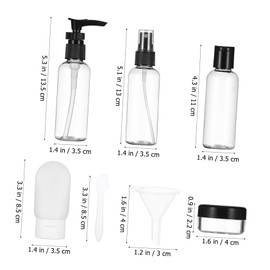 FRCOLOR 1 Set Travel Bottles Set Portable Refillable Containers with Bag for Shampoo Body Wash Skincare Lightweight Easy Identification for Travel and Vacations