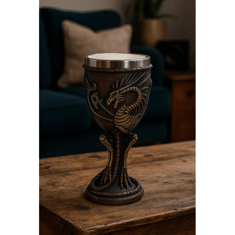 JRose Collections Dragon Skeleton Goblet Chalice – Medieval Gothic Wine