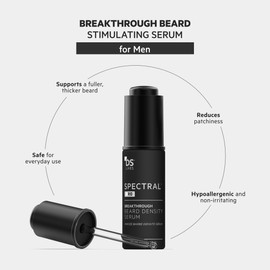 DS Labs Spectral.BRD Beard Growth Serum for Men - Supports Thicker, Fuller-Looking Facial Hair, With Nanoxidil, Biotin, Niacinamide, Castor Oil & Hyaluronic Acid, Paraben-Free, 60mL