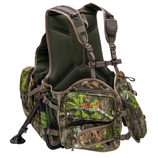 ALPS OutdoorZ Grand Slam Turkey Vest Featuring Removable Sit Anywhere Kickstand Frame and Fold-Away Seat, Large Game Bag, and Cell Phone Use in Pocket, XL, Mossy Oak Obsession