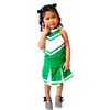Little Girls' Cheerleader Cheerleading Outfit, Green/White, Size S / 2-5