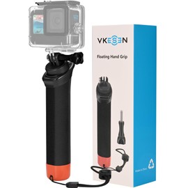 Vkesen Schwimmender Handgriff für GoPro,Handler für Action Cam,Wasserdichter Stick Kompatibel mit GoPro Hero 12/11/10/9/8/7/6/Max, Insta360 Ace/Ace Pro/One RS, DJI Osmo Action,Akaso Action Kameras