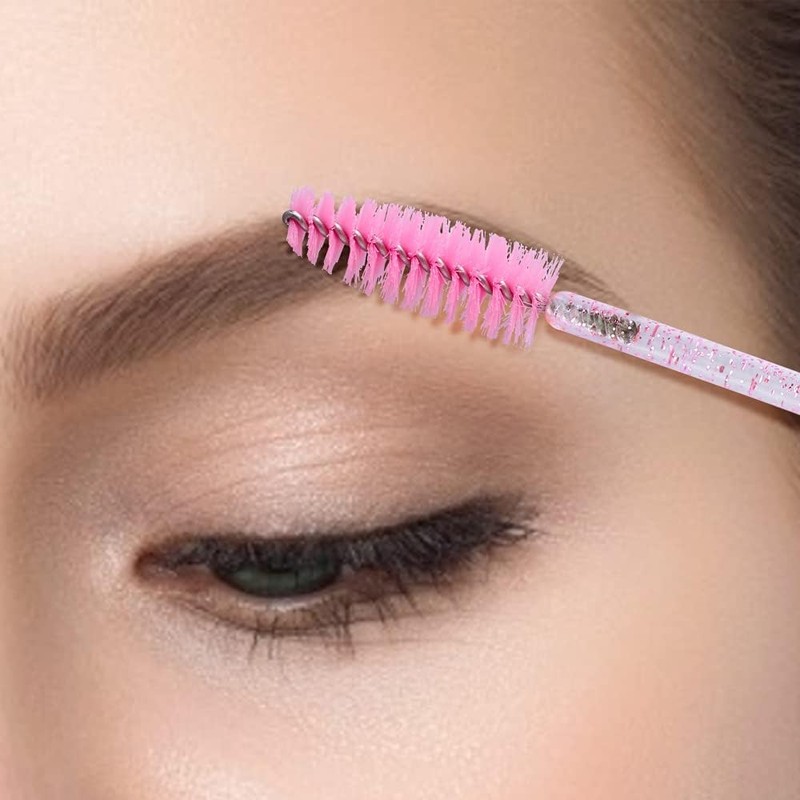 50 varitas de cristal desechables para pestañas y cejas, brocha