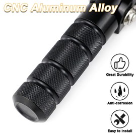 Xitomer M8 Universal Motorcycle Bike Foot Peg Foldable Mini Pedals, Universal Aluminum Pedals for Motorcycle 90 Degree Folding Support Rod