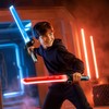 Double-Blade Retractable Light-Up Sword Toy – Extendable Plastic Role-Play Prop