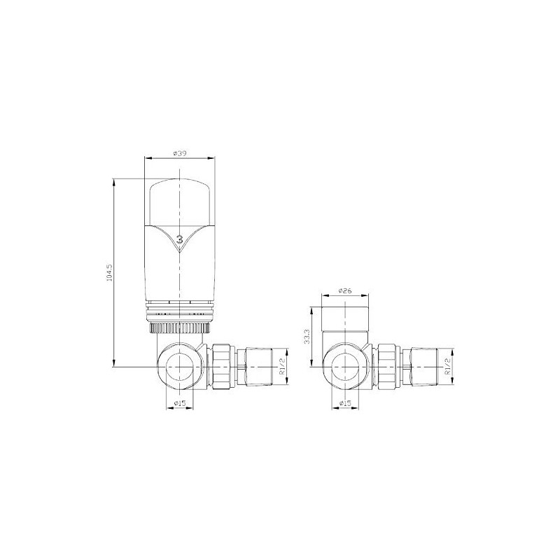 Thermostatic Radiator Valve Set - Realm Chrome Radiator Valves inc.