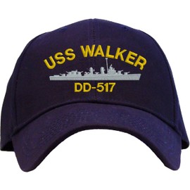 Spiffy Custom Gifts USS Walker DD-517 Pro Style Embroidered Baseball Cap Navy