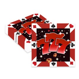 Pack of 40 Casino Party Napkins, 33 x 33 cm, Disposable Casino Party, Birthday Party Napkins for Men, Women, Girls, Birthday Party Decoration