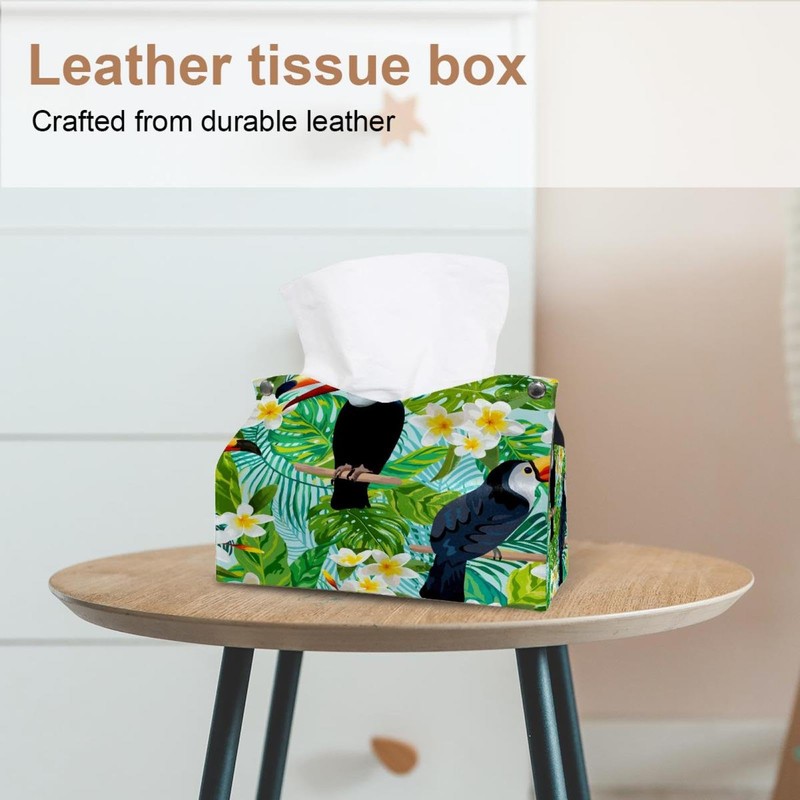 2 Pack Tissue Box Cover Holder, Flying Birds Sunset Rectangle