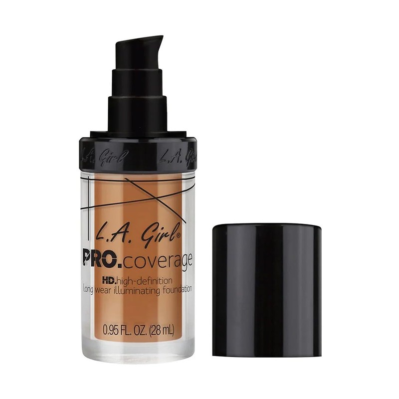 L.A. Girl Pro Coverage Liquid Foundation, Warm Caramel, 0.95 Fl