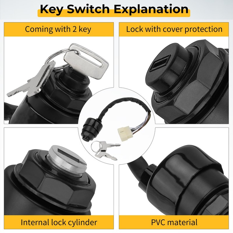 M MATI Ignition Key Switch 6Wires for Kawasaki Mule 2010