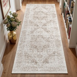 2x6 Hallway Washable Runner Rug: Machine Washable Kitchen Laundry Runner Vintage Non Slip Low-Pile Entryway Living Room Floor Mat Stain Resistance Indoor Floor Carpet for Entrance Living Room，Bridge