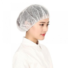 Disposable Hair Cap, Sanitary Non-woven Round Cap, Pack of 100 M11145