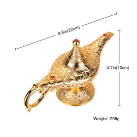 Vintage Aladdin Magic Genie Lamp Light for Home Party Wedding Table Decoration & Gift,Classic Zinc Alloy Arabian Lamp Jewelry Box（Gold）