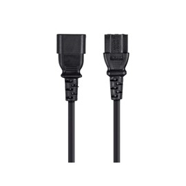 Monoprice 3-Prong Extension Cord - IEC 60320 C14 to IEC 60320 C13, 10 Amp, 125 Volt, 18AWG, 15 Feet, Black- Pack of 1