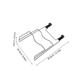 Alipis 2-Tier Kitchen Cabinet Door Hanging Storage Rack for Pot Lids and Cutting Boards No-Drill Black Metal Organizer 12X8 Inch for Space-Saving Kitchen Organization