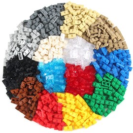 Basic Parts - Juego de 700 bloques de azulejos de construcción multicolor