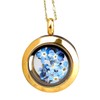 Locket with Real Forget-Me-Not Flowers Including Chain 50 cm 925/18