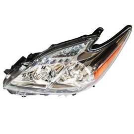 Headlights Assembly For Toyota Prius 2010-2011 OE Style Replacement Chrome Housing Clear Lens Halogen Headlamp 8117047211, 8113047211 | US Stock (Left Driver Side)