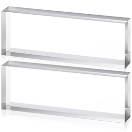 Yousoontic 2 Pcs Clear Acrylic Blocks for Display Blank Name Plate Block Cube Display Stand for Wedding Props Photography Scrapbooking Crafts (3 x 9 x 1.125 Inch)