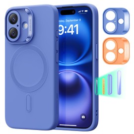 ESR for iPhone16 Plus Case with MagSafe, Supports Magnetic Charging, Smooth & Slim Silicone Case, Shockproof, Full Screen and Camera Protection, Soft Microfiber Lining,Ultramarine