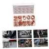 FELTECHELECTR 200pcs Copper Flat Washers Sealing Gaskets for Electrical Appliances
