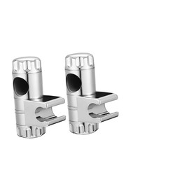 DOITOOL 2pcs Can Heads Wall Mount Slide Screw Sink Removable Knob Floor Drain Sticker Universal Shower Handle Replacement Cup Stopper Hose Standing Adapter Silver Abs