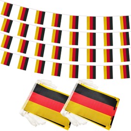 Yamiuo 100 Feet Germany String Flag, 76 Pcs German Banner Flag, Small Mini World Banner Flags for Sports Events, Bars Decorations, School Festivals, Party Decorations, Celebrations (Germany)