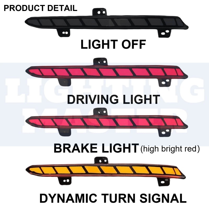 lighting_master Smoked Lens Rear Bumper LED Reflector Fits Honda Accord
