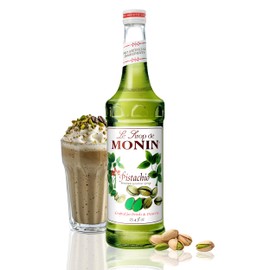 Monin - Pistachio Syrup, Rich and Roasted Pistachio Flavor, Great for Lattes, Mochas, and Dessert Cocktails, Non-GMO, Gluten-Free (750 ml)