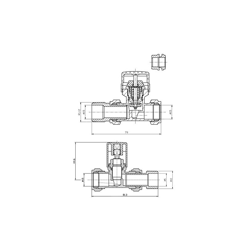 iBathUK | White Thermostatic Straight Radiator Valves 15mm Central Heating