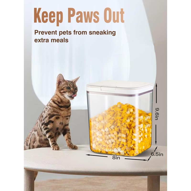 LivLab Mker Airtight Pet Food Storage Container, Up to 37