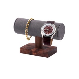 TINGSING Walnut Bracelet Holder Organizer T-Bar Bracelet Display Stand for Vendors Velvet Bangle Organizer Watch Holder for Women, Bangle Holder Bracelet Rack for Home Use orJewelry Business, Grey