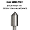 Drill America DEWSFC Series High-Speed Steel Countersink, 1 Flute, 1/4"