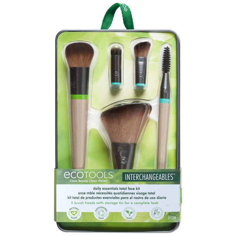 EcoTools Daily Essentials Face Kit Interchangeables Makeup Brush Set with