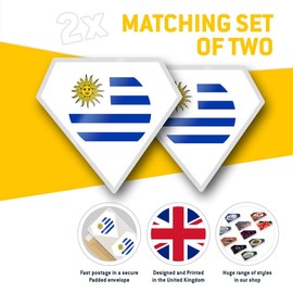 2 x Diamond Stickers 7.5 cm - America Montevideo Flag Uruguay Fun Decals for Laptops,Tablets,Luggage,Scrap Booking,Fridges, #9164