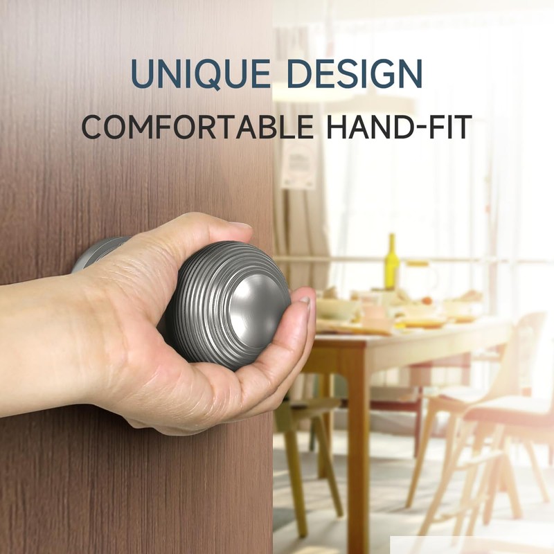 Bwintech 1 Set Beehive Mortice Door Knobs,Satin Nickel Finishing Pull