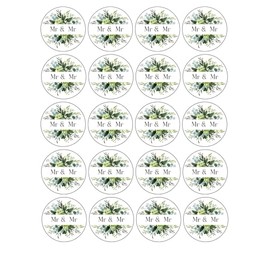 edible 20 x Wedding/Engagement cupcake toppers NOT PRECUT. wafer card - Mr & Mr, Mrs & Mrs, Mr & Mrs, LQBTG (Mr & Mr)