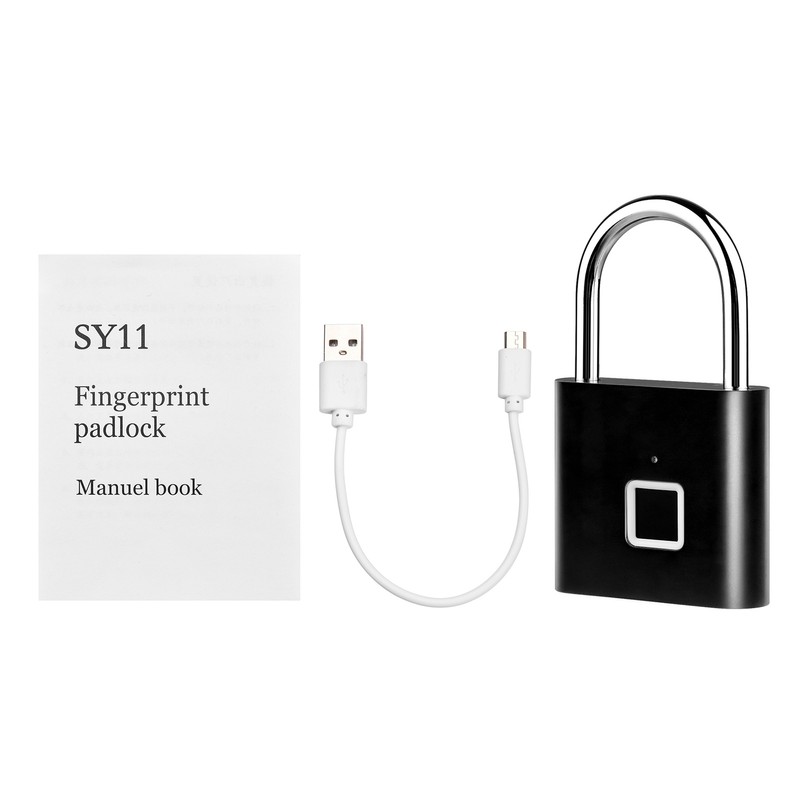 Smart Fingerprint Padlock Rechargeable Keyless 10 Fingerprints Morse Code Emergency