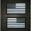 2x3.5 Reflective US USA American Flag Tactical Patches Hook-Fastener Backing