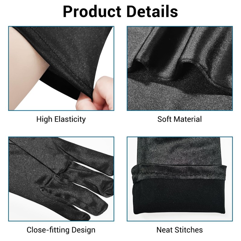 NONSOMPLE Long Opera Gloves Satin Elbow Glove for Women Costume