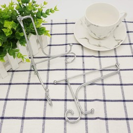 Tincogo Silver Metal Plate Stand Plate Holder Iron Easel Display Stand for Bowl Plate Art Photo Picture Frame (7 Inches)